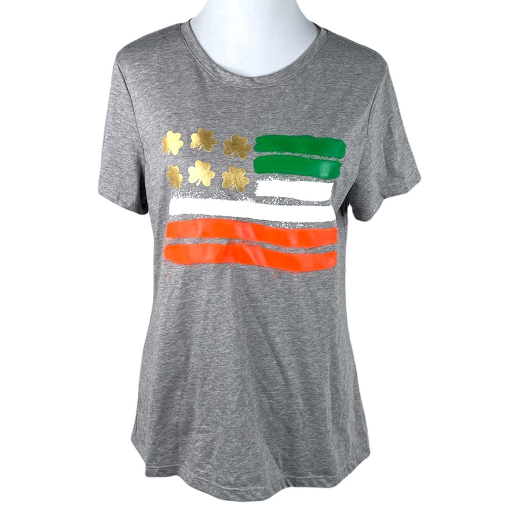 Way To Celebrate St Patricks Day Flag T Shirt Gray Large